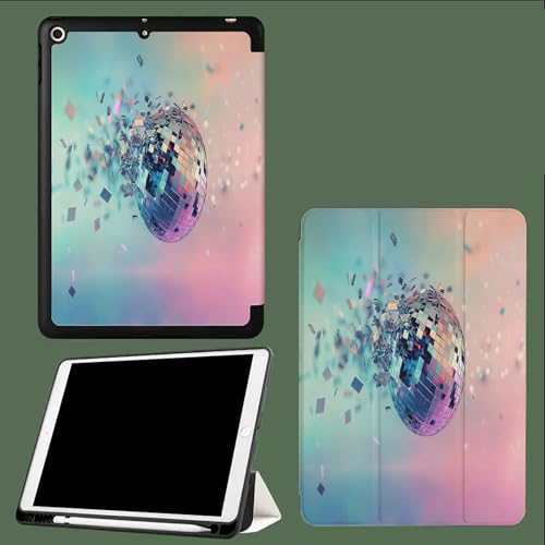 Hülle für iPad (A16) 11 Generation 2025,11 Zoll mit Stifthalter,weiche TPU stoßfeste Rückschale,Trifold Ständer Schlanke Hülle,Auto Wachen/Schlafen Zerfallsball Interessante Geometrische-Grün von UOMSKTY