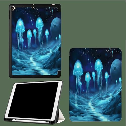 Hülle für iPad 9. / 8. / 7. Generation mit Stifthalter 10.2 Zoll Modell 2021/2020 / 2019, Ultradünne Schutzhülle aus TPU mit Standfunktion Abstrakte Quallen Meereslebewesen Hülle für iPad 9. / 8. / 7. Generation mit Stifthalter 10.2 Zoll Modell 2021/2020 / 2019, Ultradünne Schutzhülle aus TPU mit Standfunktion Abstrakte Quallen Meereslebewesen von UOMSKTY