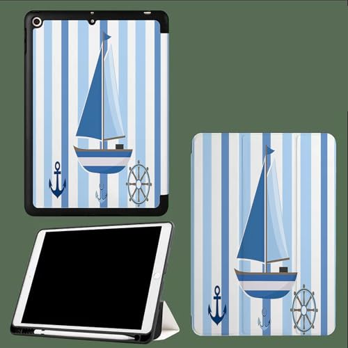 Hülle für iPad Pro 11 2024 M4 Hülle mit Stifthalter, Schlank Ständer Schutzhülle TPU Flexible Rückseite mit Auto aufwachen/Schlaf Funktion Streifen Einfach Segeln Hülle für iPad Pro 11 2024 M4 Hülle mit Stifthalter, Schlank Ständer Schutzhülle TPU Flexible Rückseite mit Auto aufwachen/Schlaf Funktion Streifen Einfach Segeln von UOMSKTY