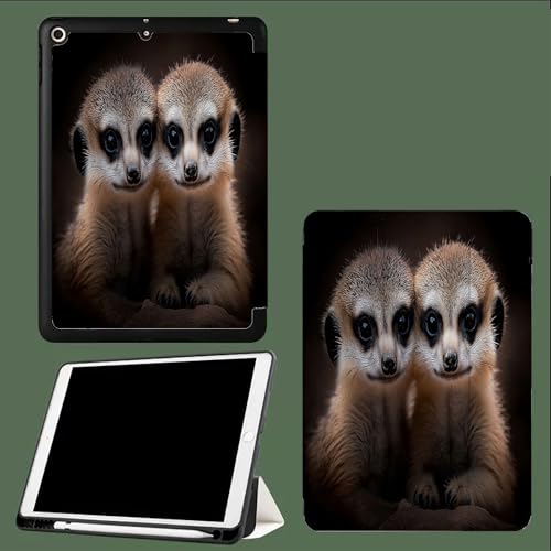 Hülle für iPad Pro 12,9 Zoll (6./5./4. Generation, Modell 2022/2021/2020), Abdeckung mit Auto Schlafen/Wachen Wiesel Cartoon Tiere von UOMSKTY