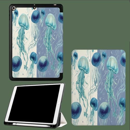 Hülle für iPad Pro 12,9 Zoll 6./5./4 Generation 2022/2021/2020 mit Stifthalter, Cartoon-Qualle Weiche TPU-Rückseite,Auto Schlafen/Wecken für iPad 12,9 Zoll Hülle Ozean Biologie-Blau Hülle für iPad Pro 12,9 Zoll 6./5./4 Generation 2022/2021/2020 mit Stifthalter, Cartoon-Qualle Weiche TPU-Rückseite,Auto Schlafen/Wecken für iPad 12,9 Zoll Hülle Ozean Biologie-Blau von UOMSKTY
