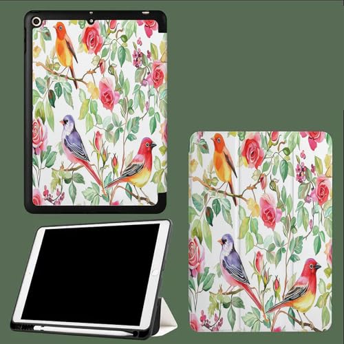 Hülle für iPad Pro 12,9 Zoll 6./5./4 Generation 2022/2021/2020 mit Stifthalter, weiche TPU-Rückseite, Auto Schlafen/Wecken für iPad 12,9 Zoll Hülle Aquarell Tiere Zweige Vögel-Weiß Hülle für iPad Pro 12,9 Zoll 6./5./4 Generation 2022/2021/2020 mit Stifthalter, weiche TPU-Rückseite, Auto Schlafen/Wecken für iPad 12,9 Zoll Hülle Aquarell Tiere Zweige Vögel-Weiß von UOMSKTY