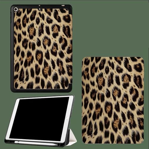 Leopard Hülle für iPad 6. Generation Hülle/iPad 5. Generation Hülle, iPad 9,7 Zoll Hülle (2018/2017), Ultra Dünnes Smart Case Cover, Auto Schlaf-/Aufwachfunktion Tier von UOMSKTY
