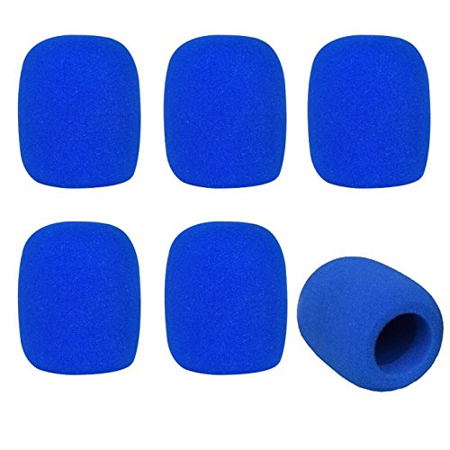UOOOM 6 Stück bunte Handmikrofon-Abdeckung aus Schaumstoff für Mikrofone (blau). von UOOOM