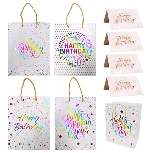 4 Stück Papiergeschenke Und 4 Karten, Geschenkverpackungsvorräte, Geburtstagsfeier, Große Kapazitätspapiertüten. 4 Stück Papiergeschenke Und 4 Karten, Geschenkverpackungsvorräte, Geburtstagsfeier, Große Kapazitätspapiertüten. von UOPJDD