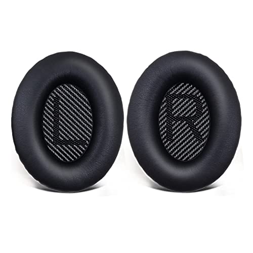 Ersatz-Ohrpolster für Bose QuietComfort 15 (qc15/QC15)/25/AE/AE2, Kopfhörer-Ohrpolster, hochdichte Memory-Baumwolle, weiches Leder, adaptive Geräuschisolierung, Kopfhörer-Pads, Schwarz von UOWGA
