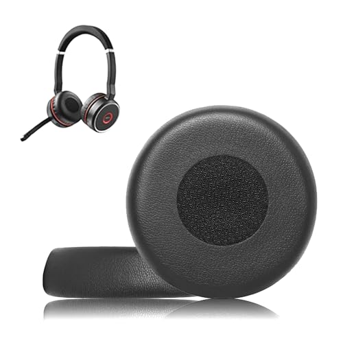 Ersatz-Ohrpolster für Jabra Evolve 75 75+ 75 UC / 75 MS Kopfhörer (nicht geeignet für Jabra Evolve2 75 PC-Modell), Ohrpolster mit Geräuschisolierung, Memory-Schaum, weiches Protein-Leder, Schwarz von UOWGA