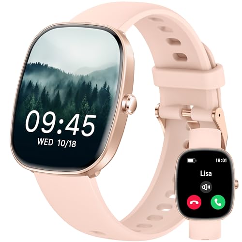 Smartwatch Damen Herren, 1.83" HD Fitness Tracker mit Schrittzähler/Blutdruckmessung/Pulsuhren/Telefonfunktion/SpO2, Gesundheitsuhr, 120+ Sportmodi, IP68 Wasserdicht Fitnessuhr für Iphone Android von UPDEI