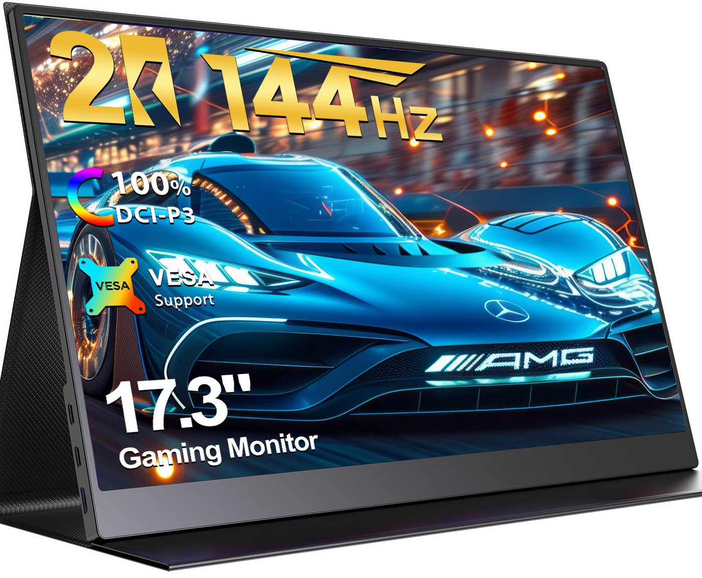 UPERFECT Tragbarer Monitor, Gaming Monitor Portabler Monitor (43,94 cm/17.3 ", 2560 × 1440 px, QHD, 16 ms Reaktionszeit, 144 Hz, IPS) von UPERFECT