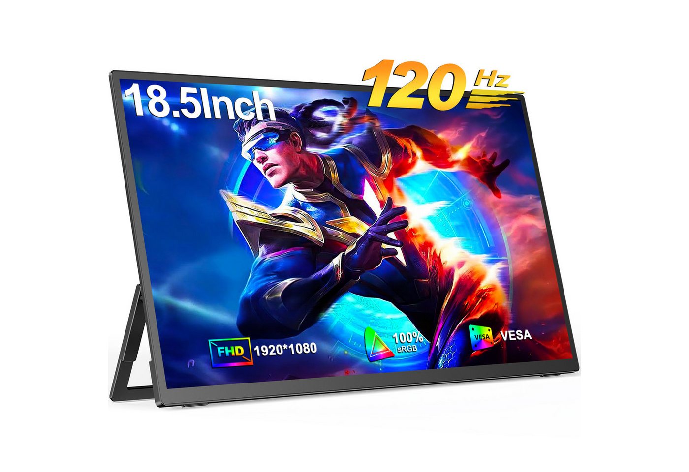 UPERFECT Tragbarer mobiler 18,5-Zoll-Monitor, Touchscreen-Monitor Portabler Monitor (47 cm/18.5 ", 1920 × 1080 px, Full HD, 16 ms Reaktionszeit, 120 Hz, IPS) von UPERFECT