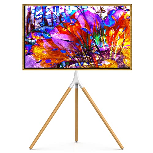 UPGRAVITY Stativ TV-Ständer für 114.3 cm bis 165.1 cm (45 Zoll) LED-LCD-OLED-Flachbildschirme bis zu 35 kg, schwenkbar und höhenverstellbar, TV-Ständer für Ecke, TV-Ständer mit 2 Kabelgurten, weiß von UPGRAVITY