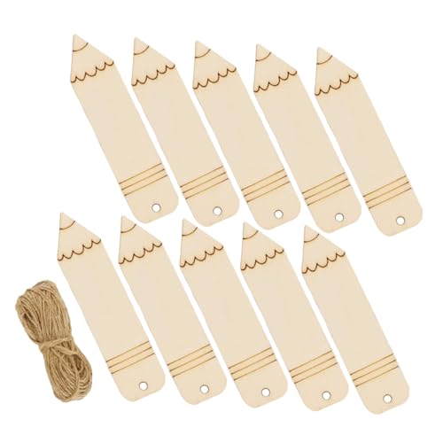 UPKOCH 1 Satz Hölzernes Lesezeichen Unvollendet Diy-lesezeichen-kit Handwerk Lesezeichen Quasten Bretter Leeres Lesezeichen-tag Lesezeichen Aus Holz Selber Machen Hanfseil Khaki 20 Stück von UPKOCH