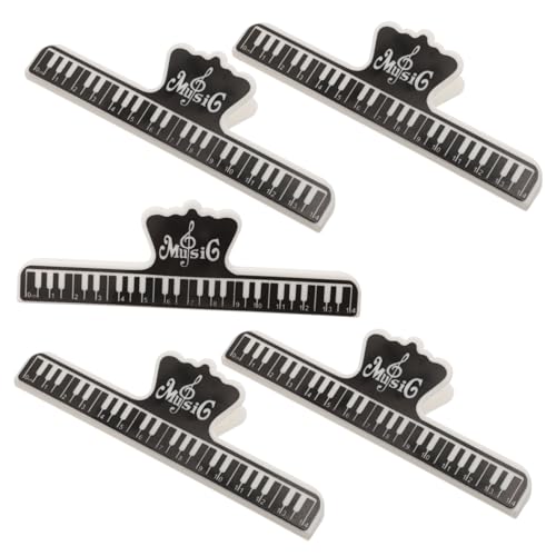 UPKOCH 1 Satz Musical Score Clip Book Clip Seitenhalterclip Noten Zu Musikclips Musikpartitur-clips Clip Für Musikseite Hinweisclip Clip-seitenhalter Büroklammerklemme Abs Schwarz 5 Stück von UPKOCH