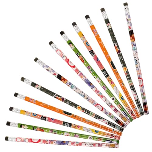 UPKOCH 12 Stück Buntstifte für Bleistift Kinderstifte Radierstift Graduierungsstifte Handschriftstifte Schulschreibstifte Stifte für die Schule hölzern von UPKOCH