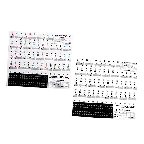 UPKOCH 2Blätter Piano Aufkleber Für Tasten Transparente Klaviertastatur Sticker Für Anfänger Und Abnehmbar Und Wiederverwendbar Klavierzubehör Für Noten von UPKOCH