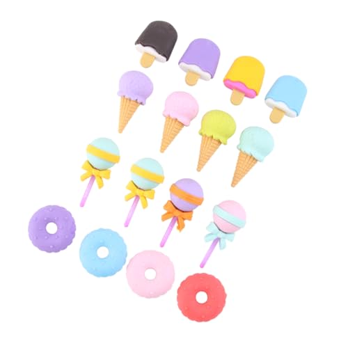 UPKOCH 4Stücke Tier Radiergummi Kreative Box für Niedliches Design mit Eiscreme Lollipop und Donut für Schulbedarf Schreibwaren und von UPKOCH