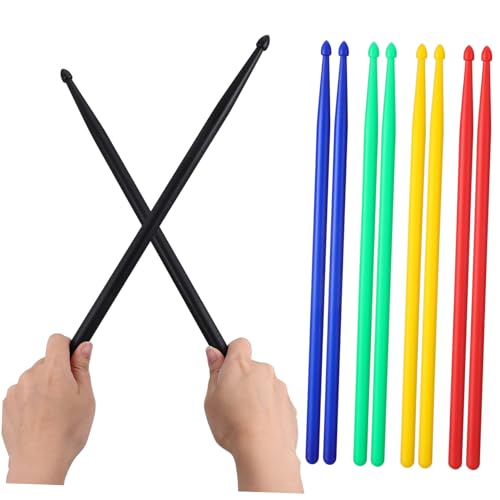 UPKOCH 5Paare Nylon Trommelstöcke Set Leicht Und Langlebig Mit Holzspitzen Gelb Rot Grün Blau Und Schwarz Schlagzeuger Und Percussion Enthusiasten Hochwertiges von UPKOCH