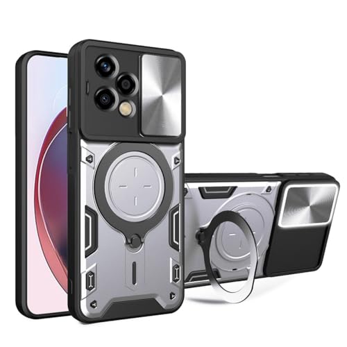 UPLAI Hülle für Honor 200 Lite 5G, Slim Stoßfest Rüstung Handyhülle mit Gleiten Kamera Cover und Magnetisch Ständer, Prämie PC+TPU Dauerhaft Schutzhülle.Silbrig UPLAI Hülle für Honor 200 Lite 5G, Slim Stoßfest Rüstung Handyhülle mit Gleiten Kamera Cover und Magnetisch Ständer, Prämie PC+TPU Dauerhaft Schutzhülle.Silbrig von UPLAI