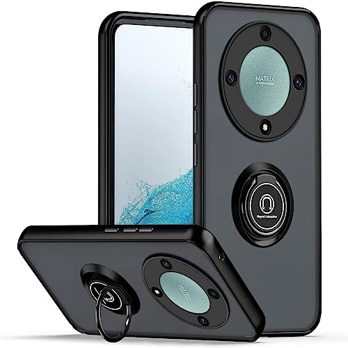 UPLAI Hülle für Honor Magic 5 Lite 5G (Magic5 Lite), Slim Stoßfest Handyhülle Case mit Magnetischer Autohalterung, Prämie PC + TPU Bumper Stilvoll Gefrostet Schutzhülle.(Schwarz) von UPLAI