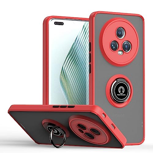 UPLAI Hülle für Honor Magic 5 Pro (Magic5 Pro), Slim Stoßfest Handyhülle Case mit Magnetischer Autohalterung, Prämie PC + TPU Bumper Stilvoll Gefrostet Schutzhülle.(Rot) von UPLAI