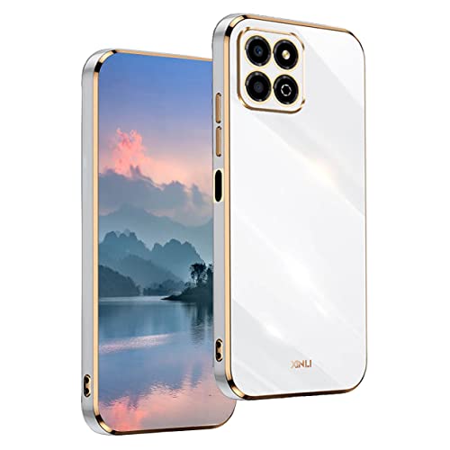 UPLAI Hülle für Honor X6a 4G, Ultra Dünn Stoßfest Handyhülle mit Mode-Galvanik-Design, Prämie TPU und Sanft Silikon Schutzhülle.(Weiß) von UPLAI