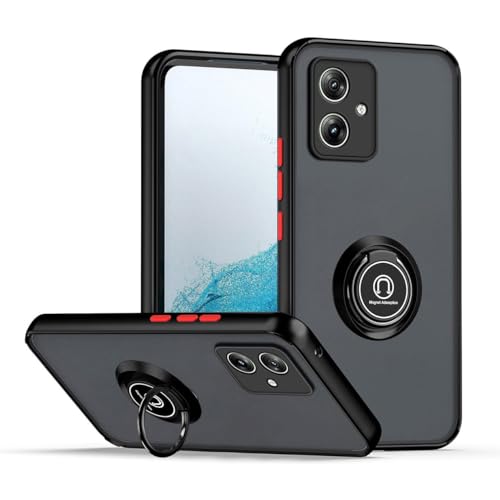 UPLAI Hülle für Motorola Moto G54 5G, Slim Stoßfest Handyhülle Case mit Magnetischer Autohalterung, Prämie PC + TPU Bumper Stilvoll Gefrostet Schutzhülle.(Schwarz Rot) von UPLAI