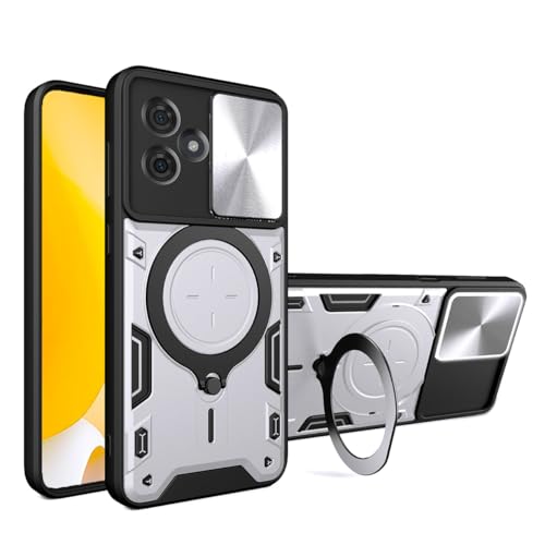 UPLAI Hülle für Motorola Moto G54 5G, Slim Stoßfest Rüstung Handyhülle mit Gleiten Kamera Cover und Magnetisch Ständer, Prämie PC+TPU Dauerhaft Schutzhülle.Silbrig UPLAI Hülle für Motorola Moto G54 5G, Slim Stoßfest Rüstung Handyhülle mit Gleiten Kamera Cover und Magnetisch Ständer, Prämie PC+TPU Dauerhaft Schutzhülle.Silbrig von UPLAI
