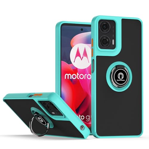 UPLAI Hülle für Motorola Moto G85, Slim Stoßfest Handyhülle Case mit Magnetischer Autohalterung, Prämie PC + TPU Bumper Stilvoll Gefrostet Schutzhülle.(Himmelblau) von UPLAI