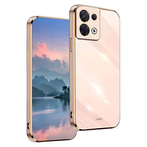 UPLAI Hülle für Oppo Reno 8 5G (Reno8 5G), Ultra Dünn Stoßfest Handyhülle mit Mode-Galvanik-Design, Prämie TPU und Sanft Silikon Schutzhülle.(Rosa) von UPLAI