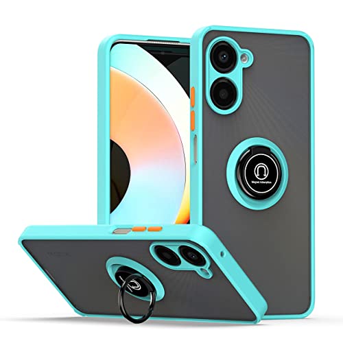 UPLAI Hülle für Realme 10 4G, Slim Stoßfest Handyhülle Case mit Magnetischer Autohalterung, Prämie PC + TPU Bumper Stilvoll Gefrostet Schutzhülle.(Himmelblau) von UPLAI