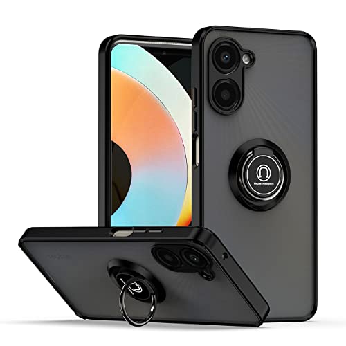 UPLAI Hülle für Realme 10 4G, Slim Stoßfest Handyhülle Case mit Magnetischer Autohalterung, Prämie PC + TPU Bumper Stilvoll Gefrostet Schutzhülle.(Schwarz) von UPLAI