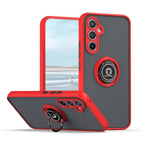 UPLAI Hülle für Samsung Galaxy A14 4G, Slim Stoßfest Handyhülle Case mit Magnetischer Autohalterung, Prämie PC + TPU Bumper Stilvoll Gefrostet Schutzhülle.(Rot) von UPLAI