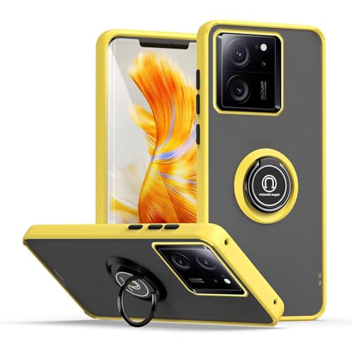 UPLAI Hülle für Xiaomi 13T 5G/Xiaomi 13T Pro 5G, Slim Stoßfest Handyhülle Case mit Magnetischer Autohalterung, Prämie PC + TPU Bumper Stilvoll Gefrostet Schutzhülle.(Gelb) von UPLAI