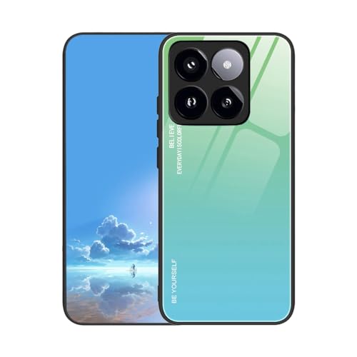 UPLAI Hülle für Xiaomi 14 5G, Slim Stoßfest Farbverlauf Handyhülle Case, Temperiertes Glas Rücken and Sanft TPU Silikon Bumper Schutzhülle Cover.Jugendgrün UPLAI Hülle für Xiaomi 14 5G, Slim Stoßfest Farbverlauf Handyhülle Case, Temperiertes Glas Rücken and Sanft TPU Silikon Bumper Schutzhülle Cover.Jugendgrün von UPLAI