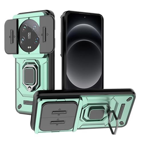 UPLAI Hülle für Xiaomi 14 Ultra 5G, Stoßfest Rüstung Handyhülle mit Gleiten Kamera Cover & 360° Drehbar Metall Ring Ständer, Prämie TPU + PC Dauerhaft Schutzhülle. Grün UPLAI Hülle für Xiaomi 14 Ultra 5G, Stoßfest Rüstung Handyhülle mit Gleiten Kamera Cover & 360° Drehbar Metall Ring Ständer, Prämie TPU + PC Dauerhaft Schutzhülle. Grün von UPLAI