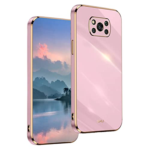 UPLAI Hülle für Xiaomi Poco X3 Pro/Poco X3 NFC, Ultra Dünn Stoßfest Handyhülle mit Mode-Galvanik-Design, Prämie TPU und Sanft Silikon Schutzhülle.(Violett) von UPLAI