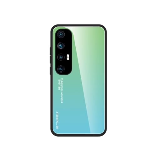 UPLAI Hülle für Xiaomi Redmi Note 13 Pro+ Plus 5G, Slim Stoßfest Farbverlauf Handyhülle Case, Temperiertes Glas Rücken and Sanft TPU Silikon Bumper Schutzhülle Cover.Jugendgrün von UPLAI