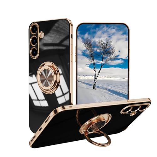 UPLAI Stilvoll Hülle für Samsung Galaxy S24 FE, Slim Stoßfest Galvanik-Design Handyhülle Case mit Ringhalter, Sanft TPU Silikon Bumper Schutzhülle Cover.Schwarz UPLAI Stilvoll Hülle für Samsung Galaxy S24 FE, Slim Stoßfest Galvanik-Design Handyhülle Case mit Ringhalter, Sanft TPU Silikon Bumper Schutzhülle Cover.Schwarz von UPLAI
