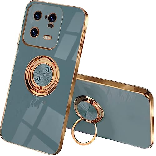 UPLAI Stilvoll Hülle für Xiaomi 13 Pro, Slim Stoßfest Galvanik-Design Handyhülle Case mit Ringhalter, Sanft TPU Silikon Bumper Schutzhülle Cover.Grau UPLAI Stilvoll Hülle für Xiaomi 13 Pro, Slim Stoßfest Galvanik-Design Handyhülle Case mit Ringhalter, Sanft TPU Silikon Bumper Schutzhülle Cover.Grau von UPLAI