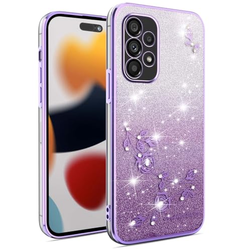 UPLAI Transparent Glitzer Hülle für Samsung Galaxy A53 5G, Ultra Dünn Stoßfest Handyhülle mit Galvanikkante und Glitzeraufkleber, Elegant TPU Silikon Schutzhülle. Lila UPLAI Transparent Glitzer Hülle für Samsung Galaxy A53 5G, Ultra Dünn Stoßfest Handyhülle mit Galvanikkante und Glitzeraufkleber, Elegant TPU Silikon Schutzhülle. Lila von UPLAI