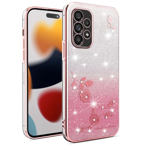 UPLAI Transparent Glitzer Hülle für Samsung Galaxy A53 5G, Ultra Dünn Stoßfest Handyhülle mit Galvanikkante und Glitzeraufkleber, Elegant TPU Silikon Schutzhülle. Rosa UPLAI Transparent Glitzer Hülle für Samsung Galaxy A53 5G, Ultra Dünn Stoßfest Handyhülle mit Galvanikkante und Glitzeraufkleber, Elegant TPU Silikon Schutzhülle. Rosa von UPLAI