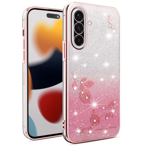 UPLAI Transparent Glitzer Hülle für Samsung Galaxy A56 5G, Ultra Dünn Stoßfest Handyhülle mit Galvanikkante und Glitzeraufkleber, Elegant TPU Silikon Schutzhülle. Rosa UPLAI Transparent Glitzer Hülle für Samsung Galaxy A56 5G, Ultra Dünn Stoßfest Handyhülle mit Galvanikkante und Glitzeraufkleber, Elegant TPU Silikon Schutzhülle. Rosa von UPLAI