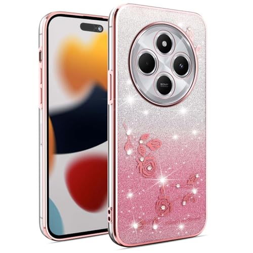 UPLAI Transparent Glitzer Hülle für Xiaomi Redmi 14C 4G/Poco C75/Redmi A4, Ultra Dünn Stoßfest Handyhülle mit Galvanikkante und Glitzeraufkleber, Elegant TPU Silikon Schutzhülle. Rosa UPLAI Transparent Glitzer Hülle für Xiaomi Redmi 14C 4G/Poco C75/Redmi A4, Ultra Dünn Stoßfest Handyhülle mit Galvanikkante und Glitzeraufkleber, Elegant TPU Silikon Schutzhülle. Rosa von UPLAI