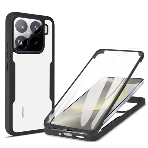 UPLAI Transparente Hülle für Xiaomi 15 5G, 360-Grad-Ganzkörper Militärqualität Stoßfest Handyhülle Eingebauter Displayschutz, Weich TPU Bumper Schutzhülle. Schwarz UPLAI Transparente Hülle für Xiaomi 15 5G, 360-Grad-Ganzkörper Militärqualität Stoßfest Handyhülle Eingebauter Displayschutz, Weich TPU Bumper Schutzhülle. Schwarz von UPLAI