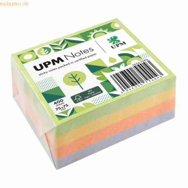 UPM Notes Haftnotiz 5654-75PG Spring 75x75mm 400 Blatt farbig UPM Notes Haftnotiz 5654-75PG Spring 75x75mm 400 Blatt farbig von UPM