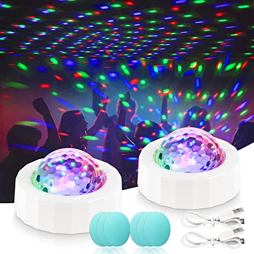 URAQT Mini Discokugel Licht, 3 Farben RGB Mini Discolicht Partylicht USB Wiederaufladbares Sound Aktivierte Discokugel LED Musikgesteuert Bühnenlicht für Alle Partys und Autoinnendekoration von URAQT