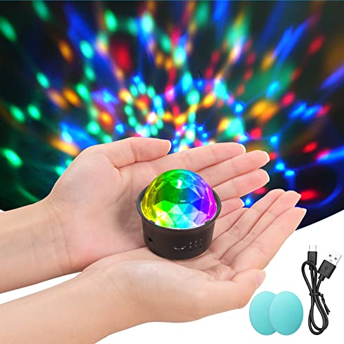 URAQT Mini Discokugel Licht, DJ Ball USB Stimme Steuerung Disco Party Lichter Blitzlicht Bühnenbeleuchtung Effektlicht Tragbar Wiederaufladbar Discokugel für Alle Partys und Autoinnendekoration von URAQT