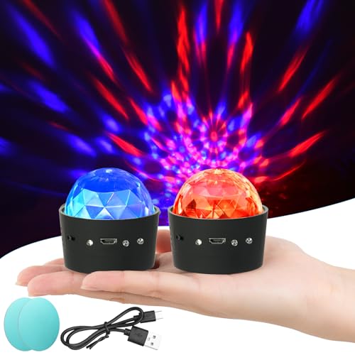 URAQT Mini Discokugel Licht,2 Stück 360° Drehbare DJ Ball USB Stimme Steuerung Disco Party Lichter Blitzlicht Bühnenbeleuchtung Effektlicht Tragbar Wiederaufladbar Discokugel für Party Auto Dekoration URAQT Mini Discokugel Licht,2 Stück 360° Drehbare DJ Ball USB Stimme Steuerung Disco Party Lichter Blitzlicht Bühnenbeleuchtung Effektlicht Tragbar Wiederaufladbar Discokugel für Party Auto Dekoration von URAQT