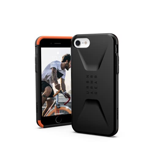 Urban Armor Gear Civilian Case Apple iPhone SE Hülle [Wireless Charging kompatibles Cover, Sturzfeste Handyhülle, Ultra Slim Bumper] schwarz von Urban Armor Gear