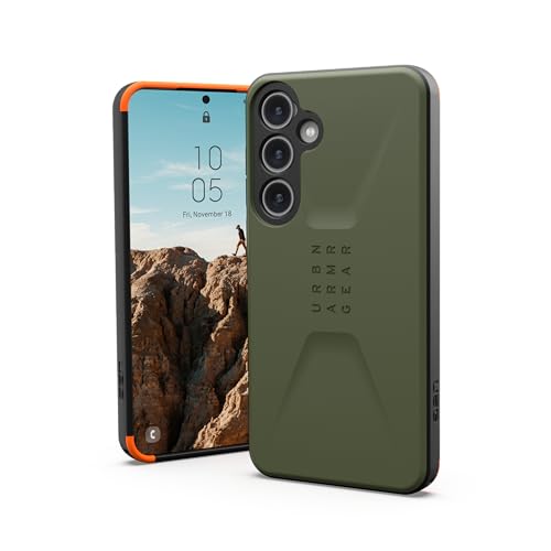 URBAN ARMOR GEAR Civilian Case Samsung Galaxy S24 Plus Hülle [Offiziell Designed for Samsung Zertifiziert, Wireless Charging kompatibles Cover, Sturzfeste Handyhülle] Olive drab, 214438117272 von URBAN ARMOR GEAR